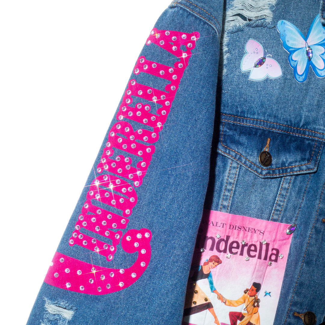 OVERSIZED DENIM JACKET “WHAT TIME IS THE BALL”