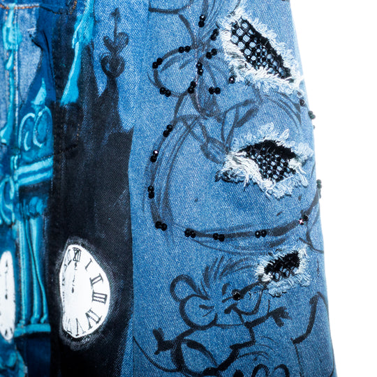 OVERSIZED DENIM JACKET “WHAT TIME IS THE BALL”