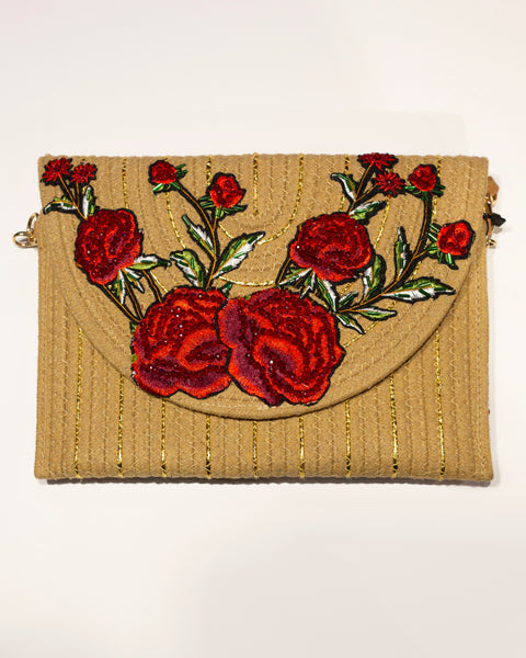 Cartera Decorada flores y gallo
