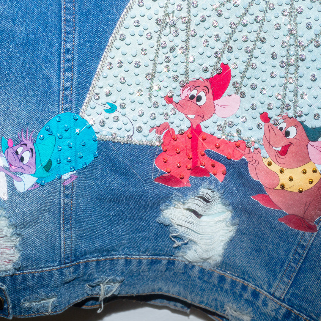 OVERSIZED DENIM JACKET “WHAT TIME IS THE BALL”