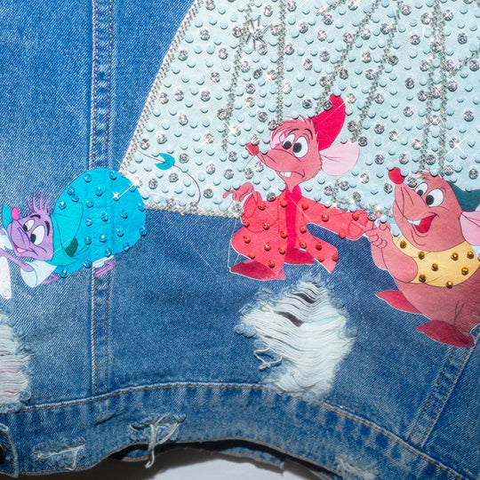 OVERSIZED DENIM JACKET “WHAT TIME IS THE BALL”