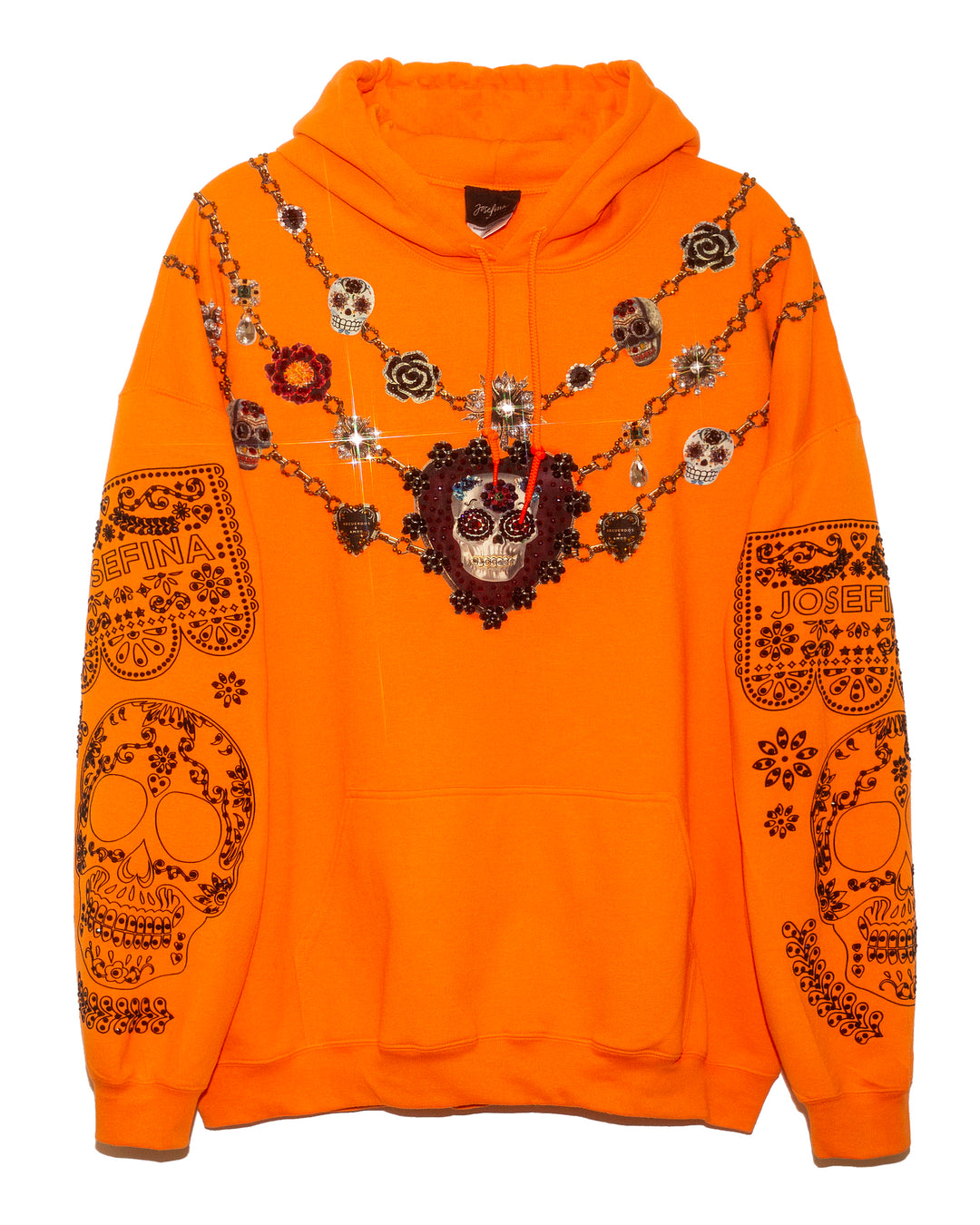 Hoodie naranja collar Amor y recuerdos