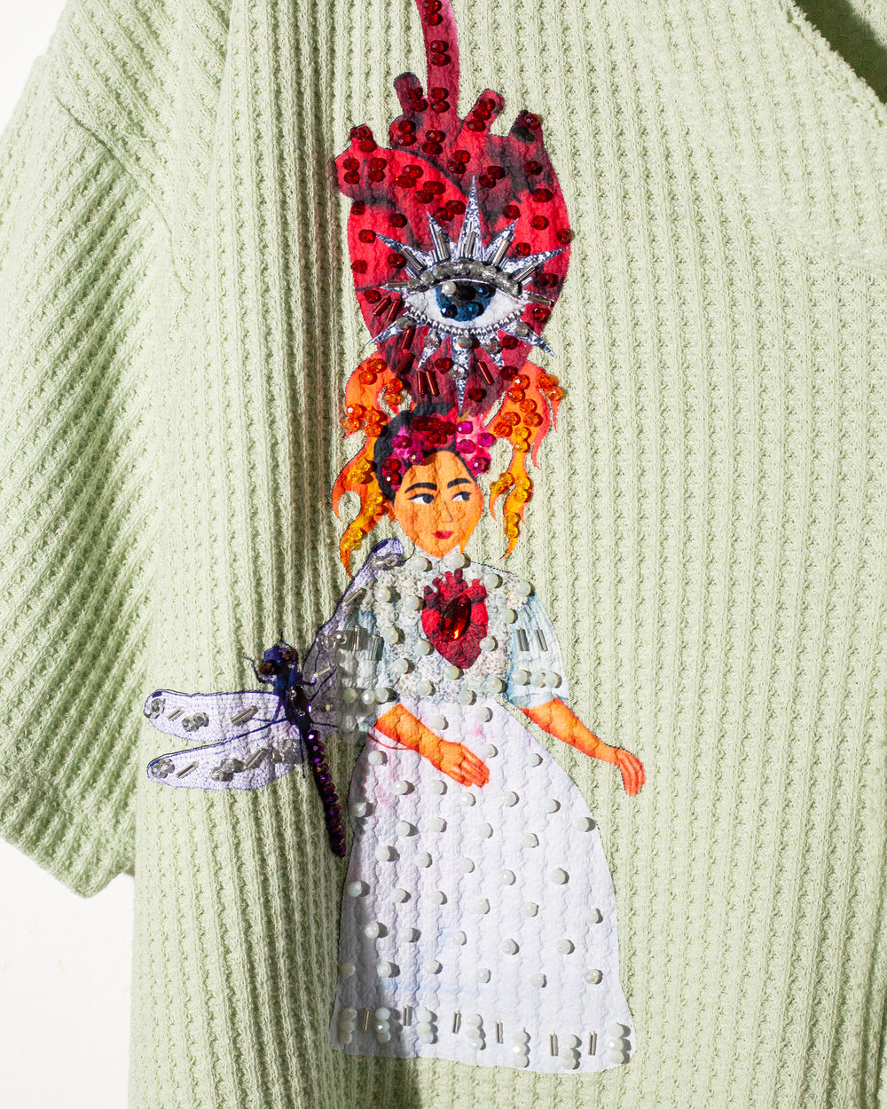 Knitted tee Fridas bordadas