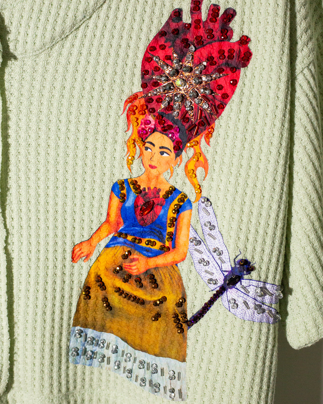 Knitted tee Fridas bordadas