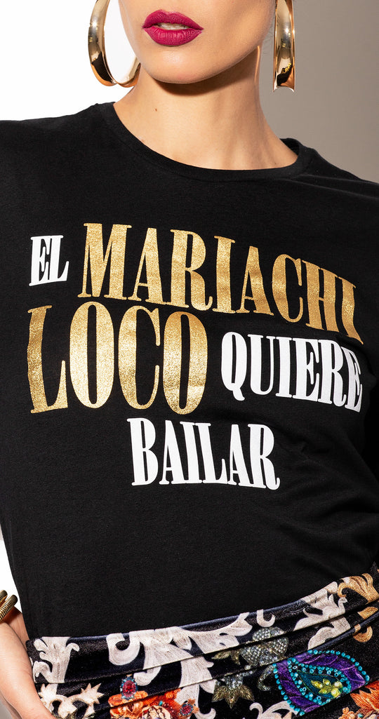 BLUSA MARIACHI LOCO CON MANGAS ABULLONADAS