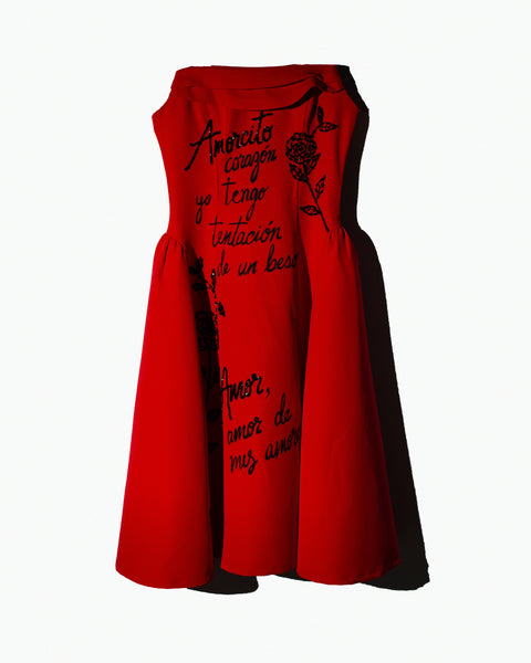Vestido rojo strapless