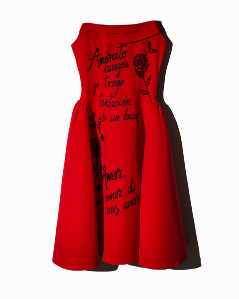 Vestido rojo strapless