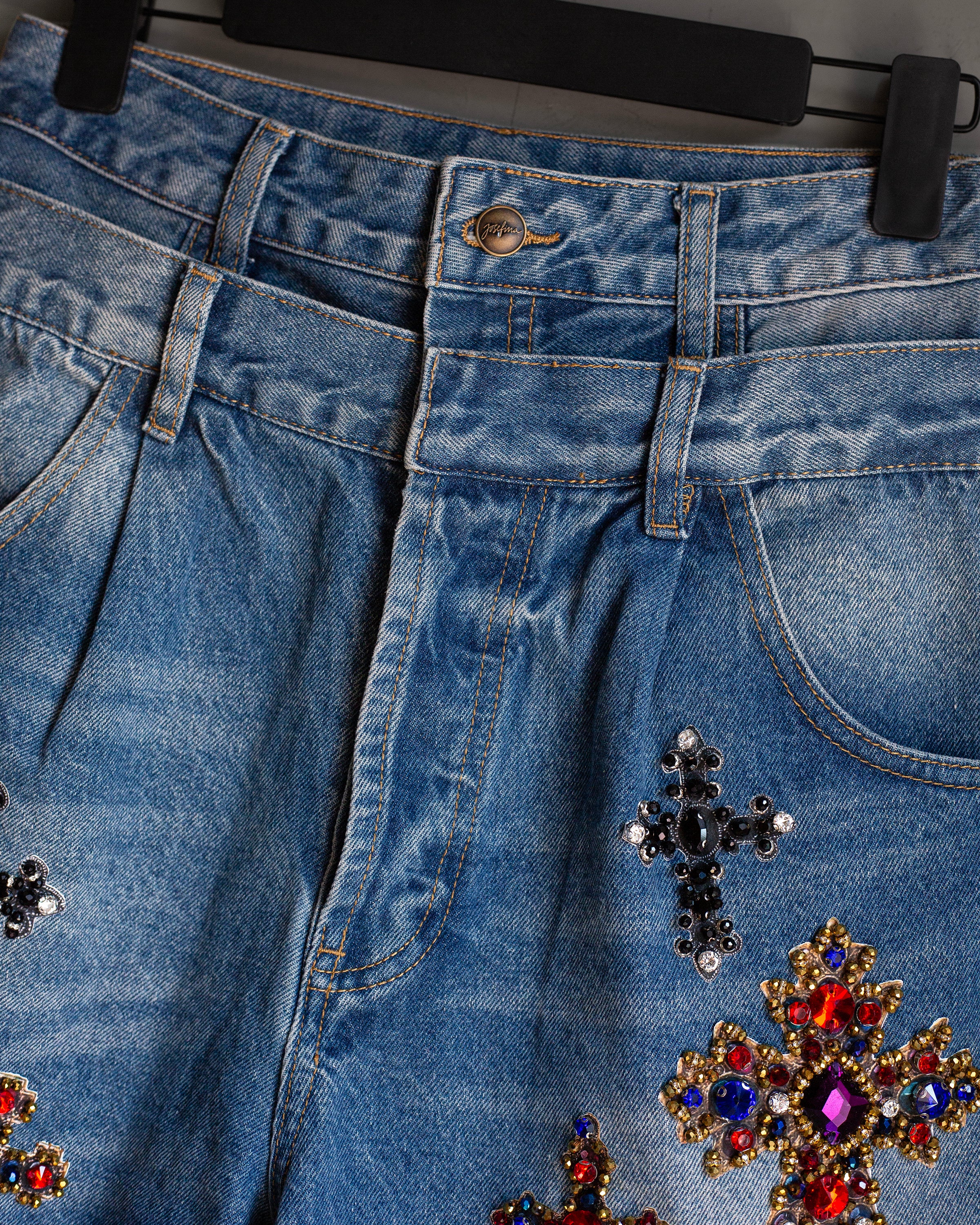 Bermudas con doble pretina Cruces