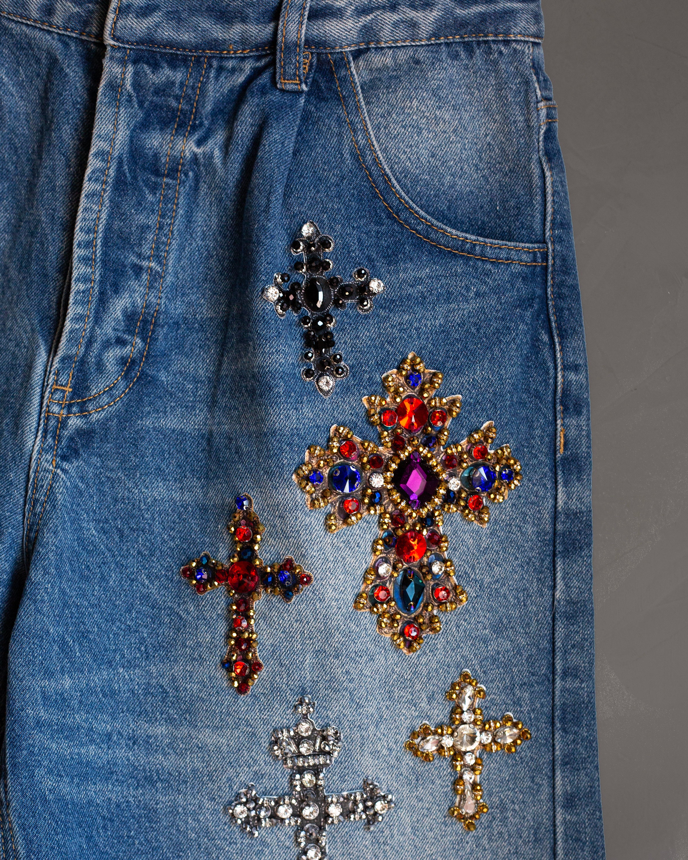 Bermudas con doble pretina Cruces