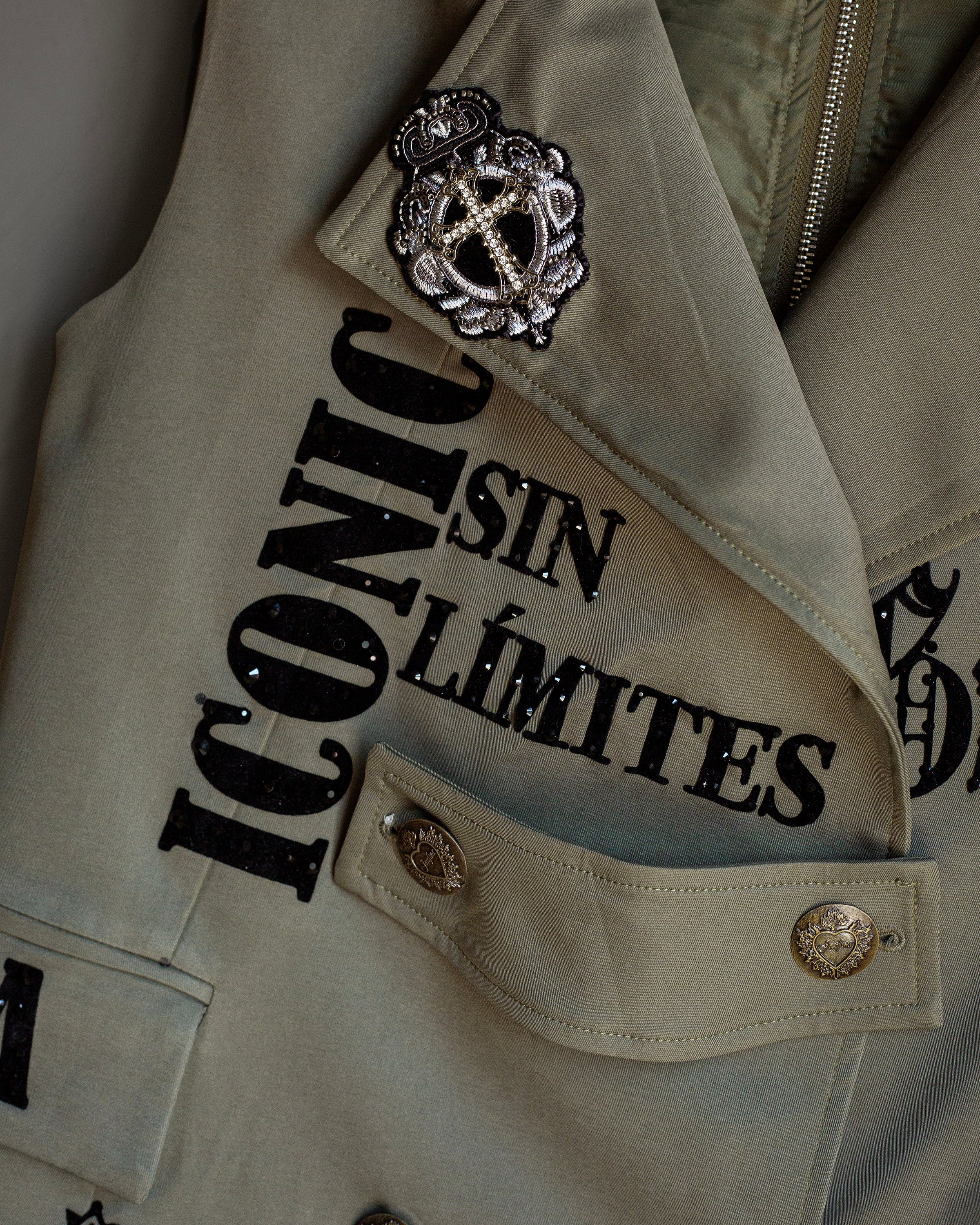 Cargo vest Mexicana de Corazón con cristales