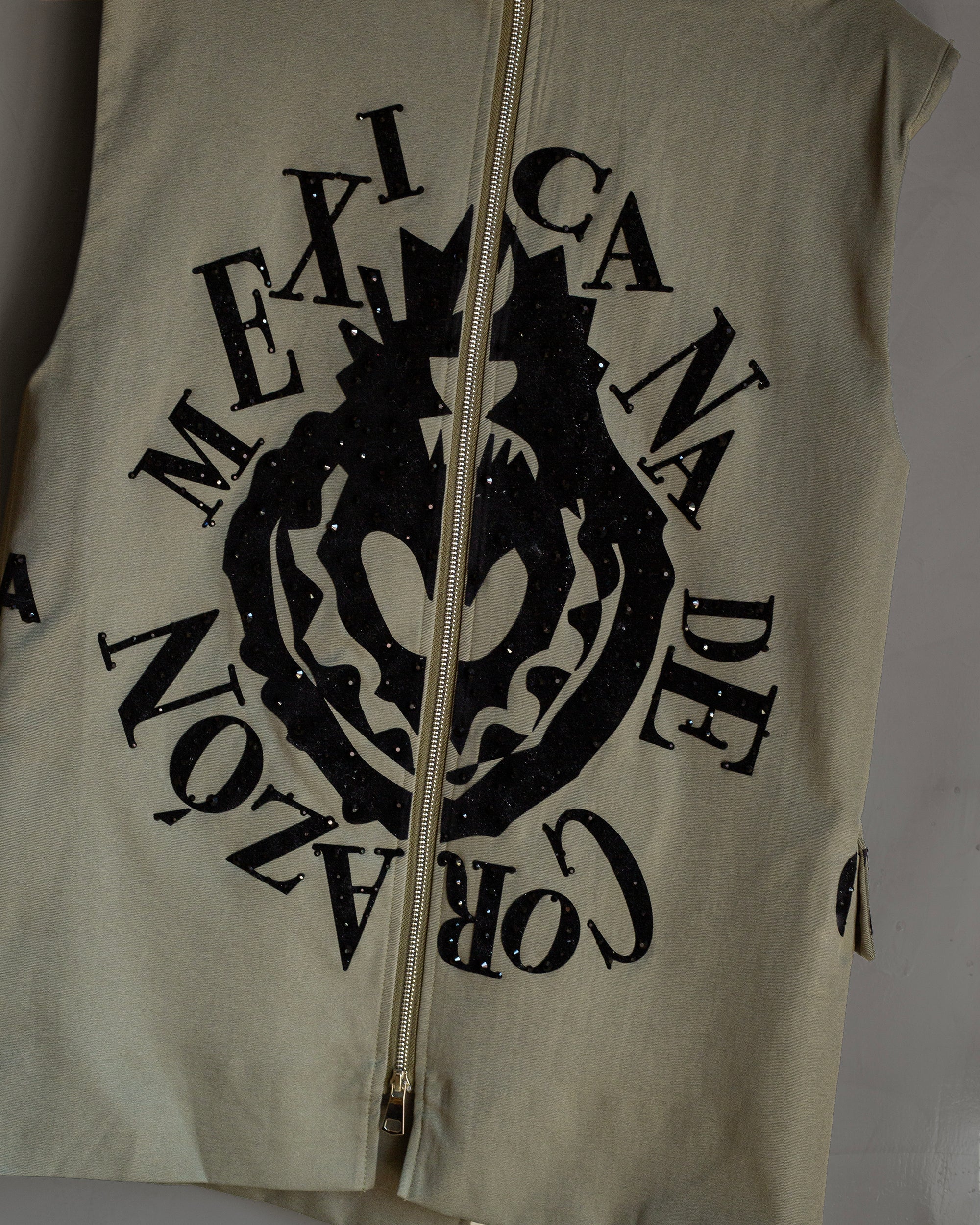 Cargo vest Mexicana de Corazón con cristales