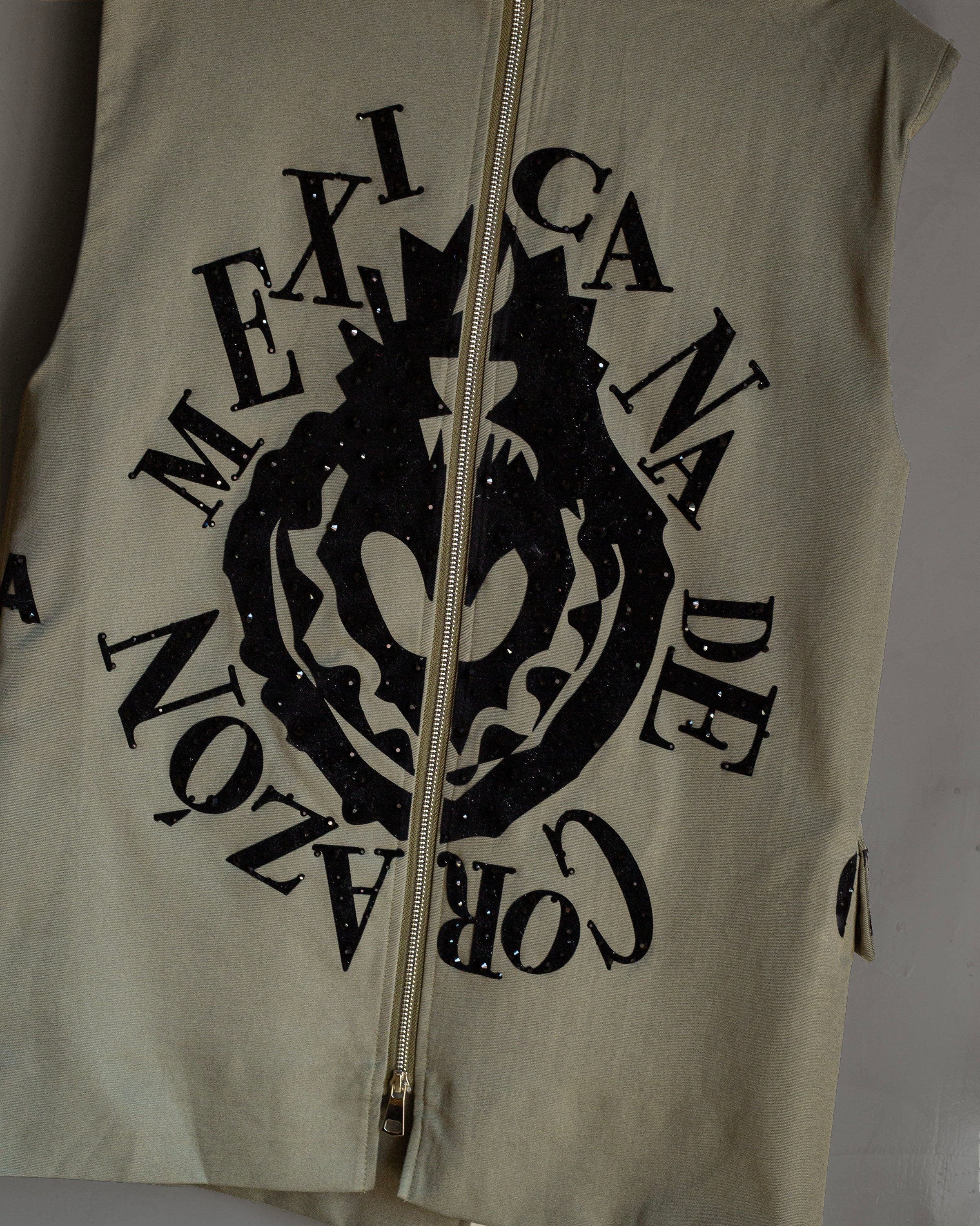 Cargo vest Mexicana de Corazón con cristales