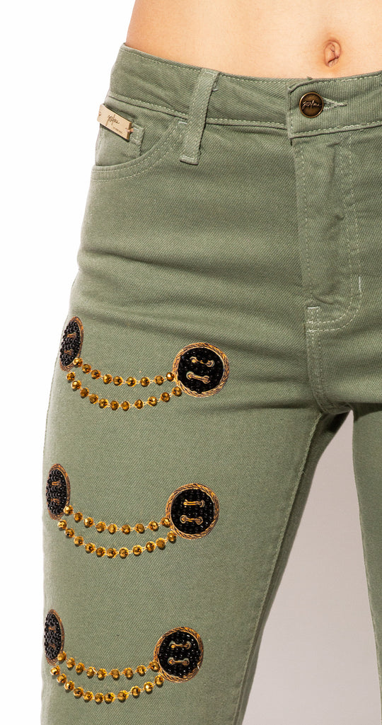 CROPPED JEANS BOTONADURA