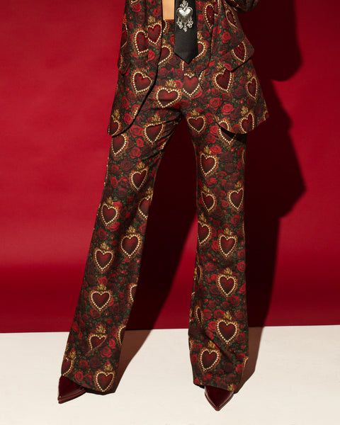 Tailored pants rosas con corazones