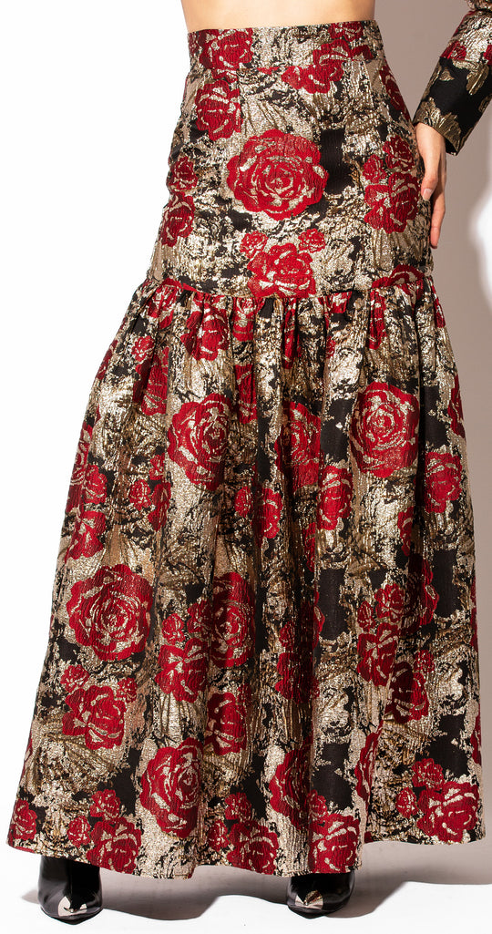FALDA MAXI BROCADO