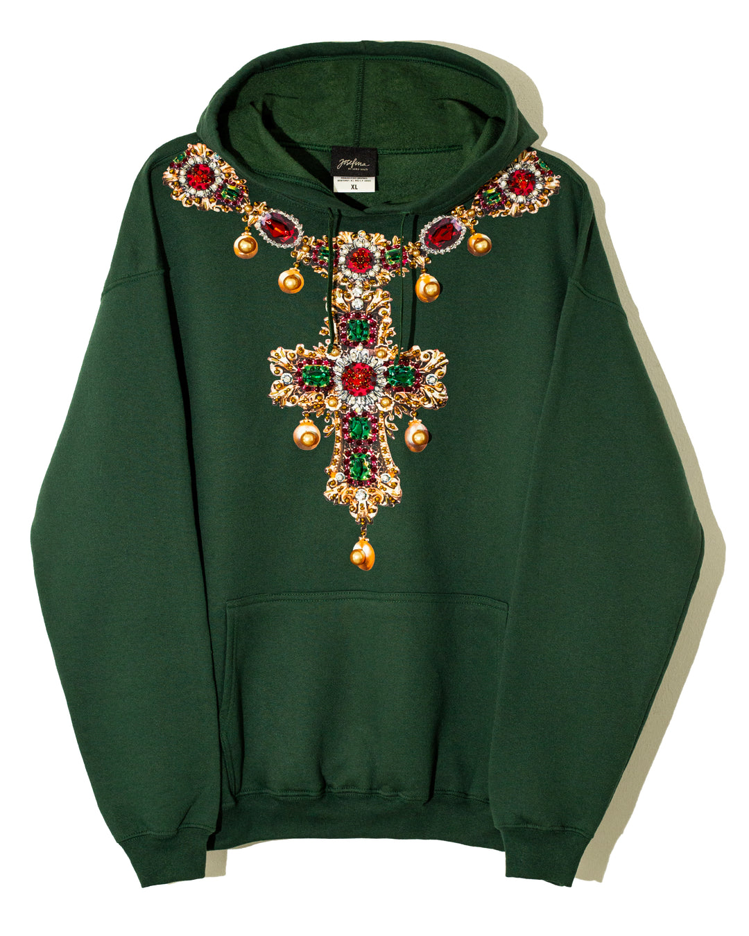 Hoodie verde cross