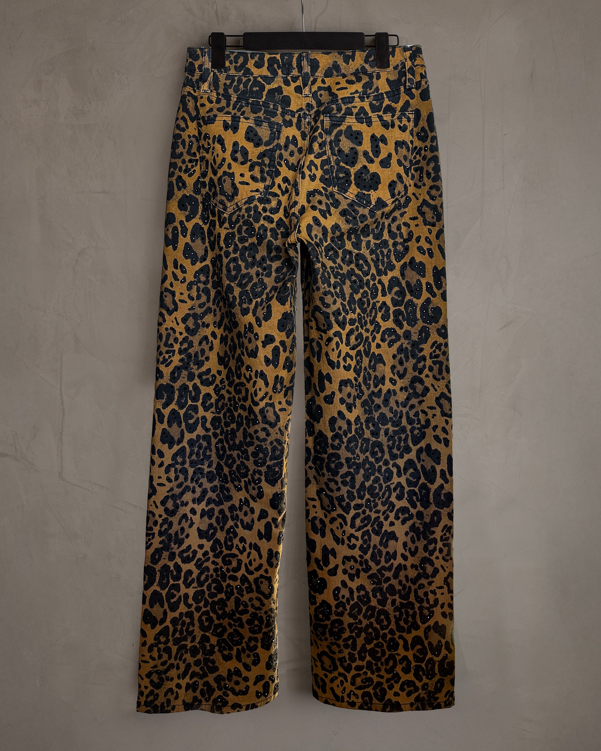 Jeans animal print con cristales