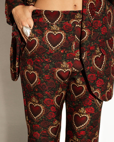 Tailored pants rosas con corazones
