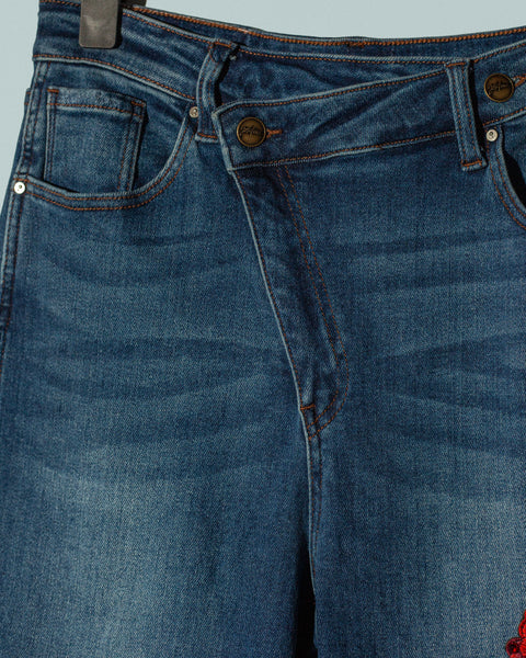 Denim Jeans con Rosas