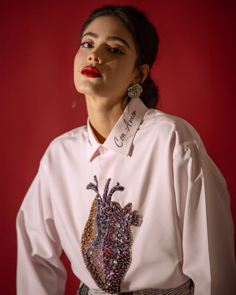 Camisera lila con corazón