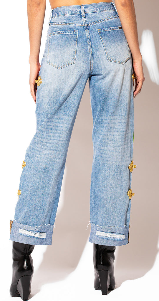 JEANS ASIMÉTRICO PATCHWORK