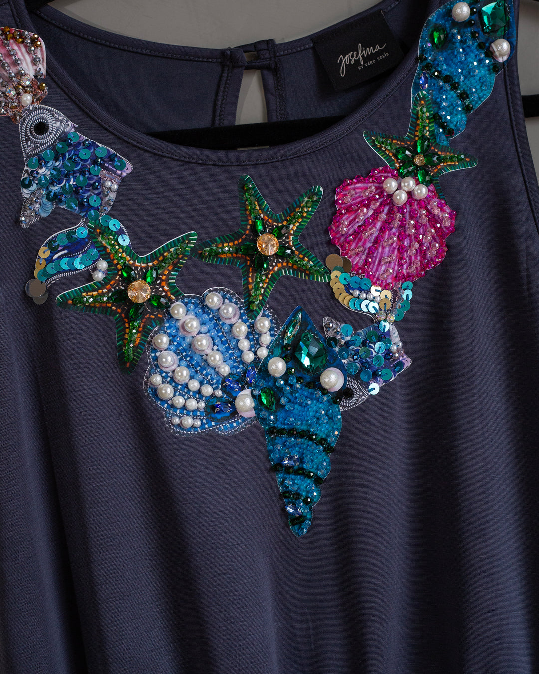 Romper gris collar seashells