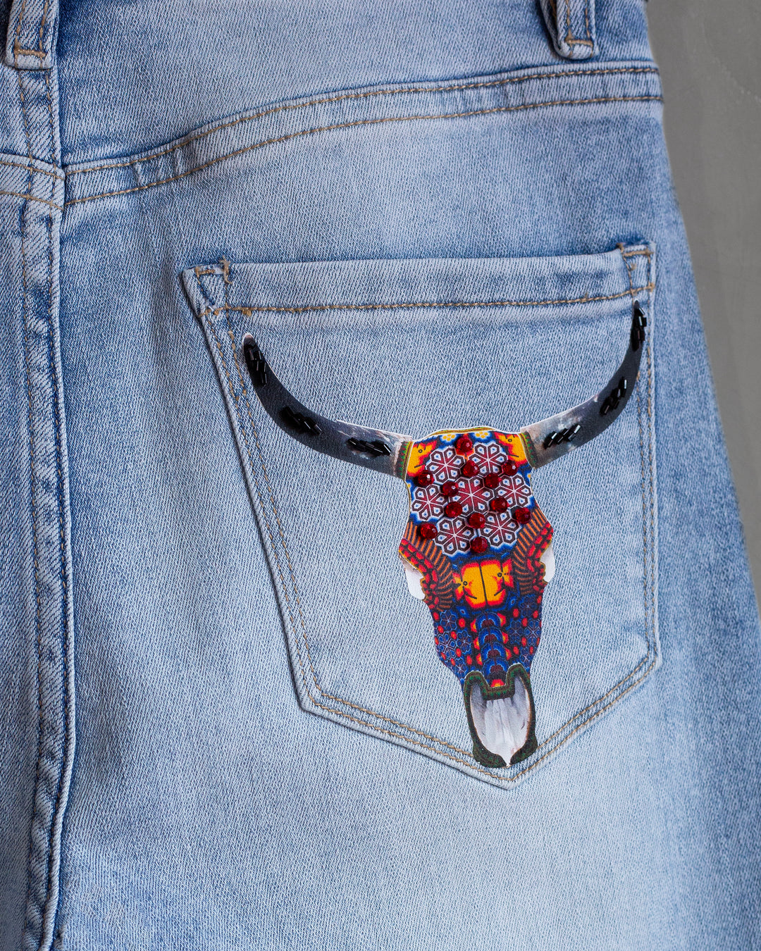 Wide ripped jeans patches zodiaco