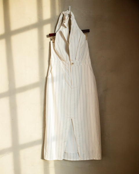 Vestido halter rayas