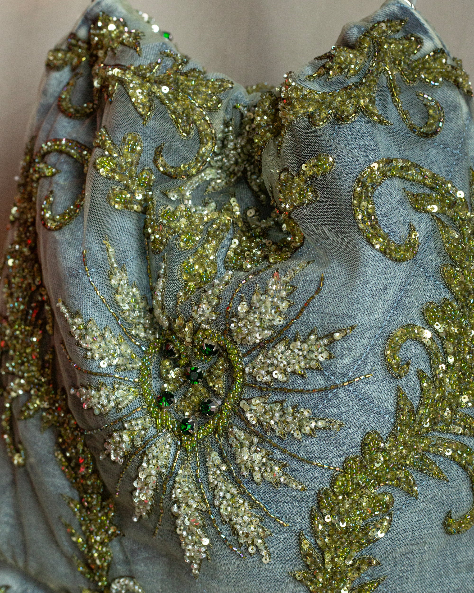 Denim bag bordado verde