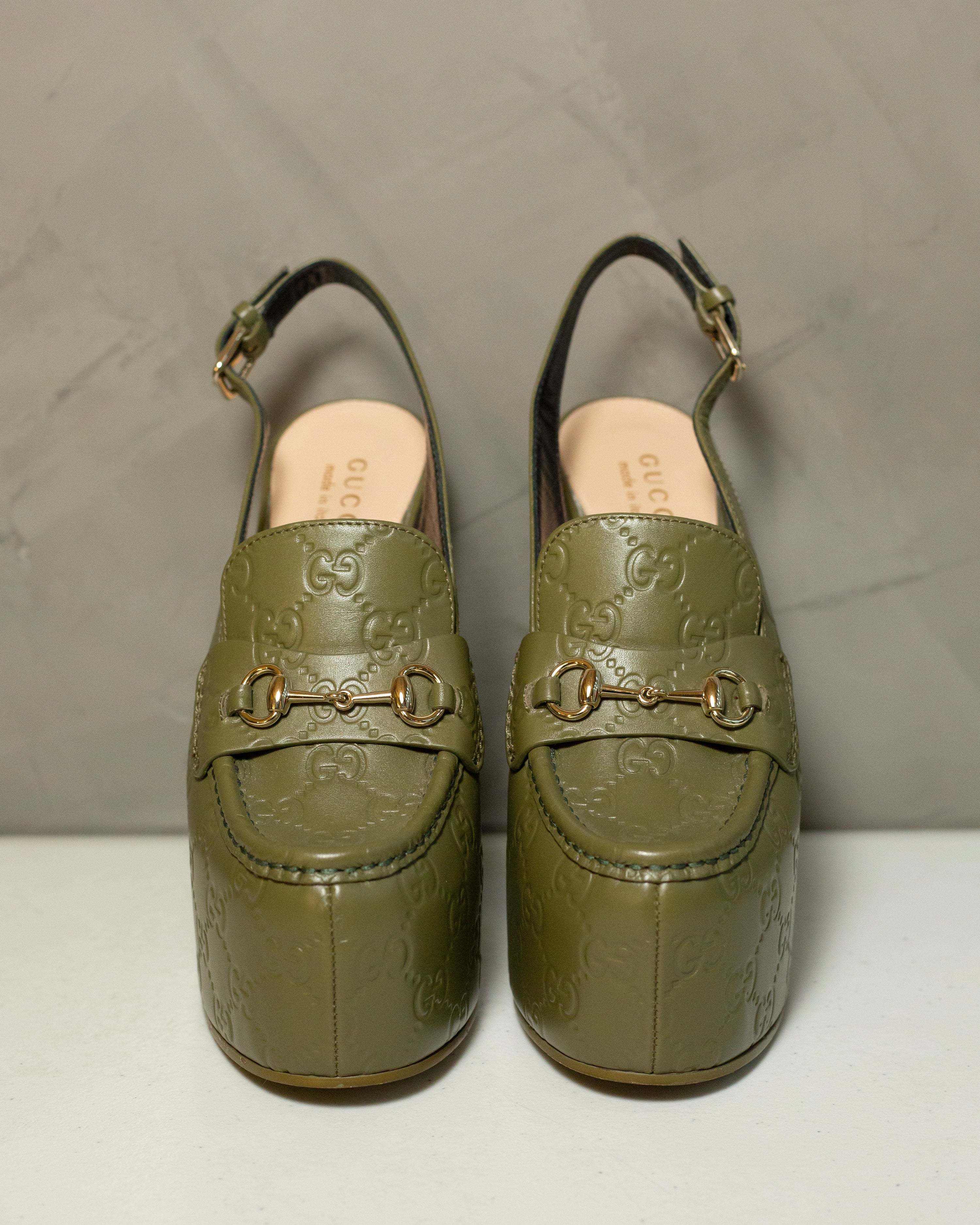 Gucci Horsebit 145 Platform Loafer Slingbacks