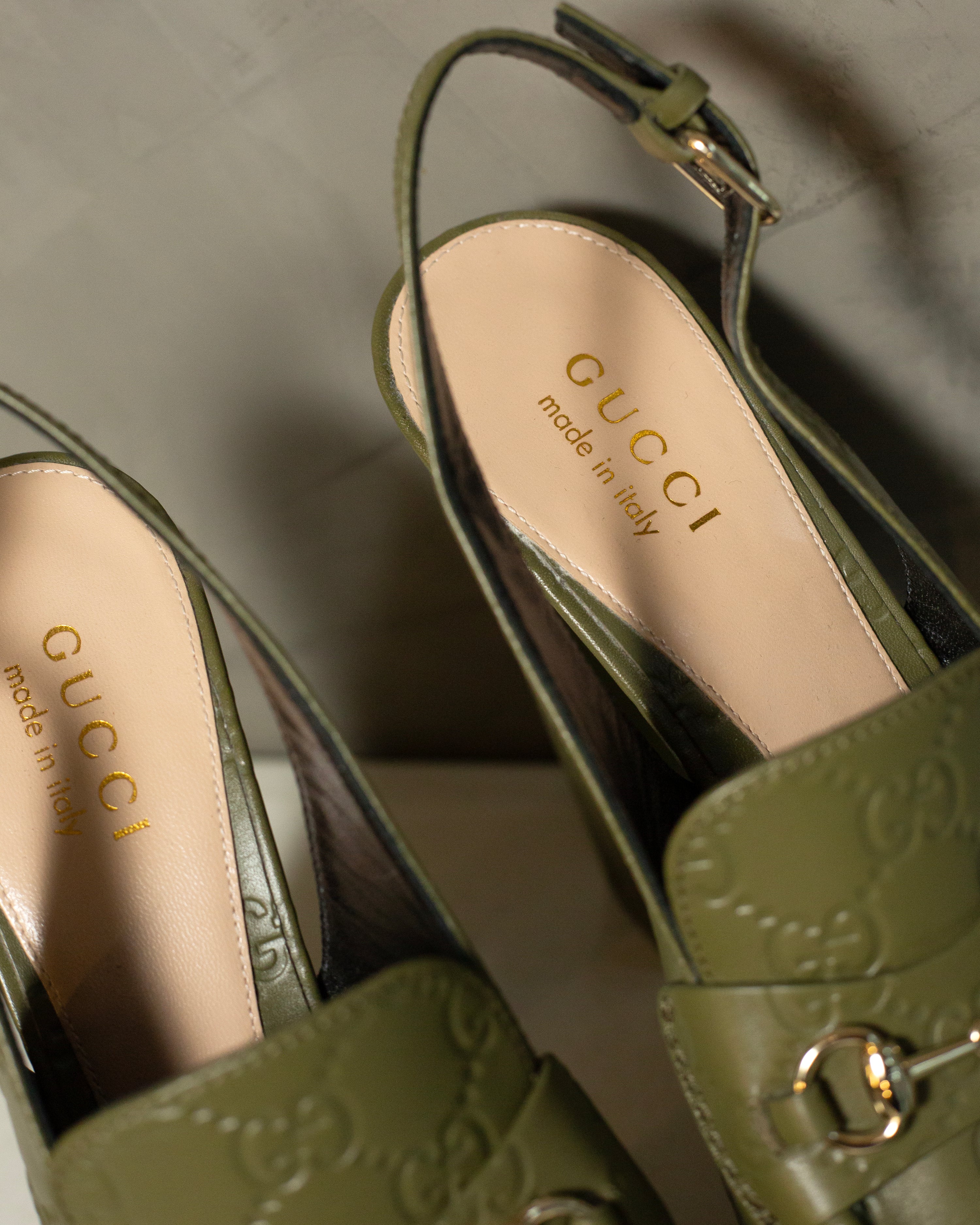 Gucci Horsebit 145 Platform Loafer Slingbacks