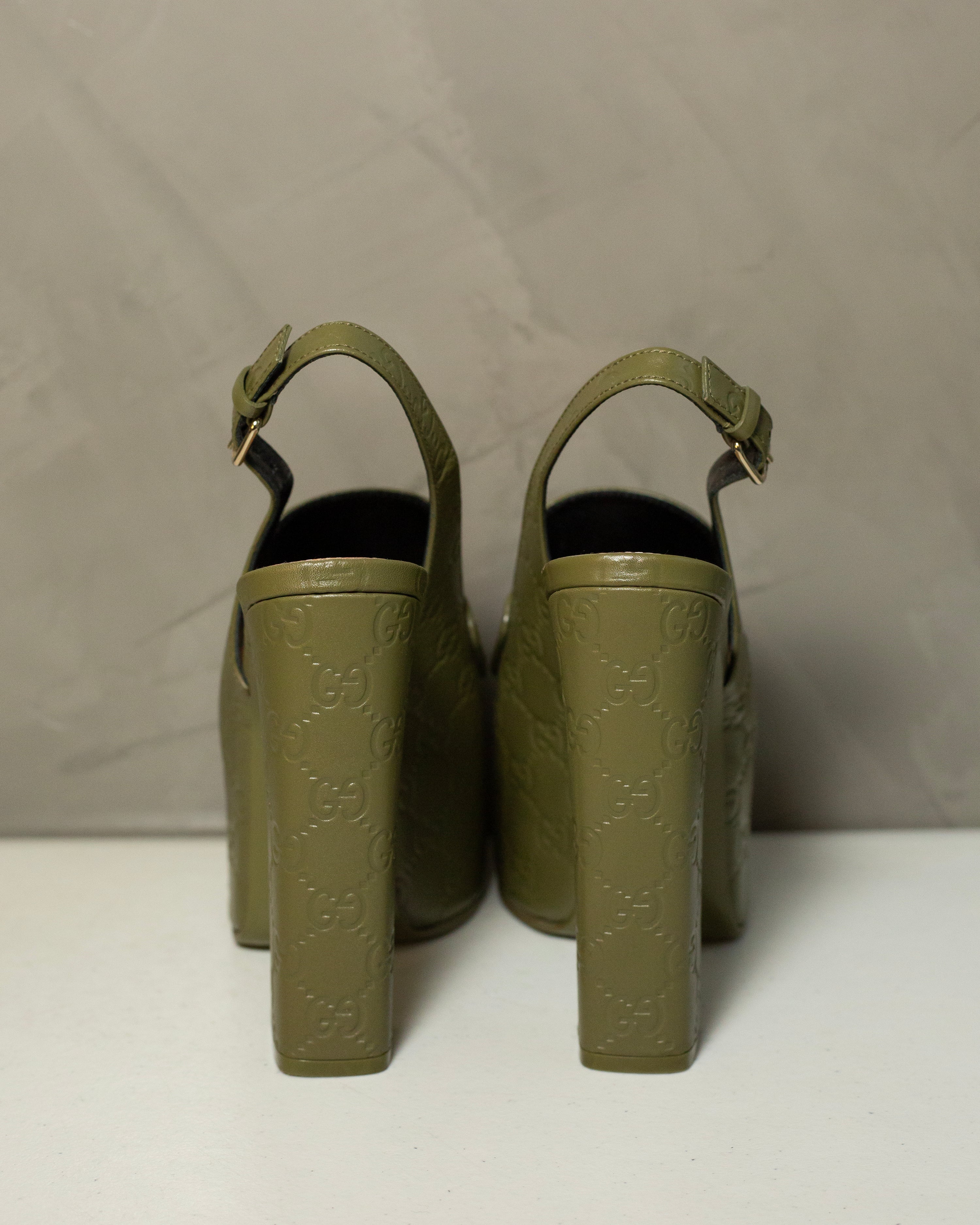 Gucci Horsebit 145 Platform Loafer Slingbacks