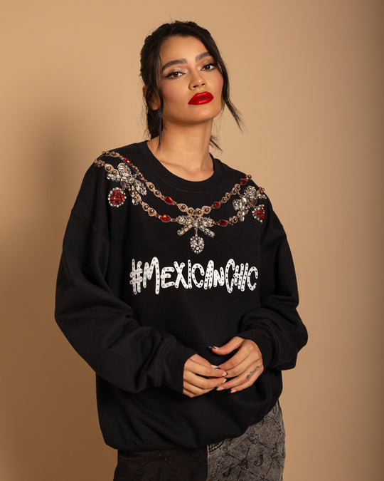 Sweatshirt negra #MexicanChic