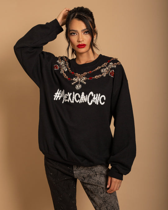 Sweatshirt negra #MexicanChic