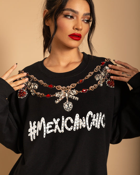 Sweatshirt negra #MexicanChic