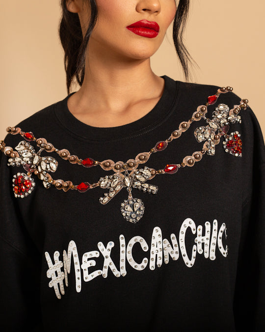 Sweatshirt negra #MexicanChic