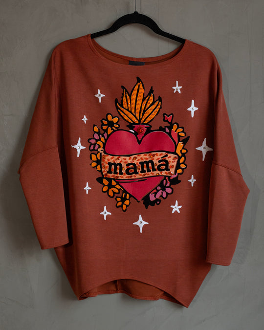Blusa terracota Mamá con flores