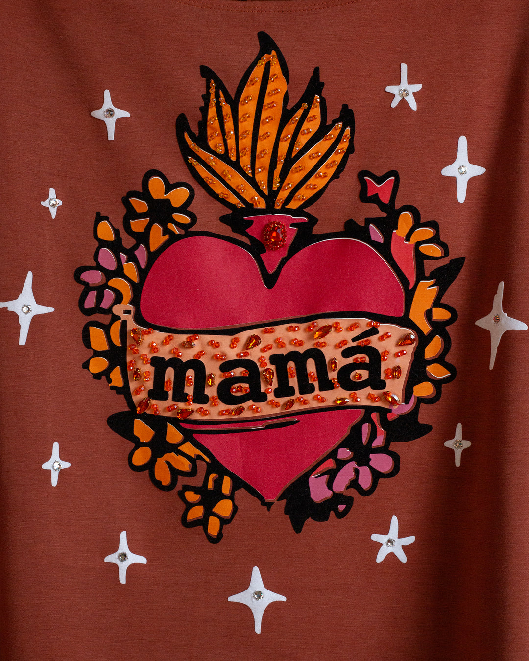 Blusa terracota Mamá con flores