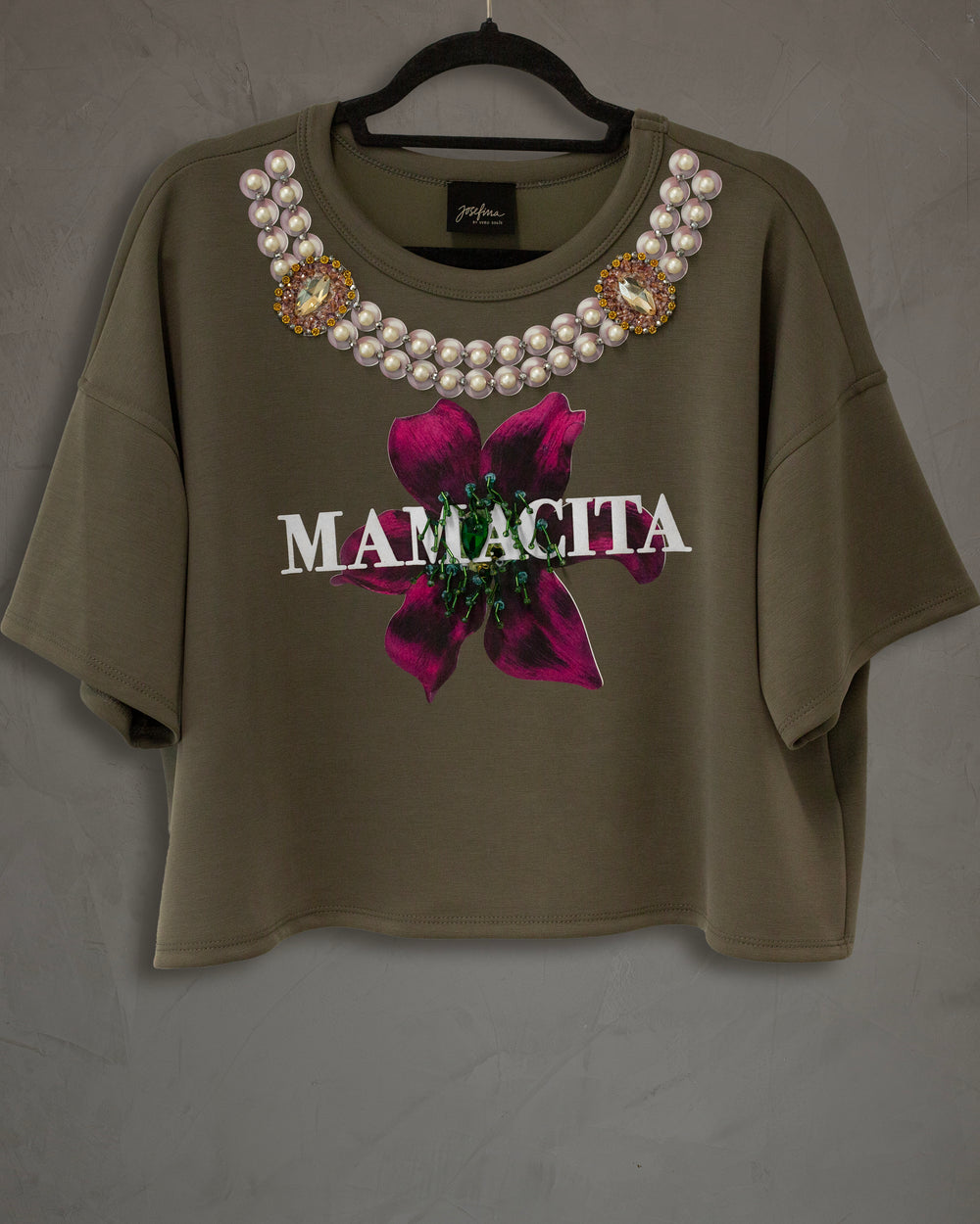 Coordinado verde Mamacita con perlas