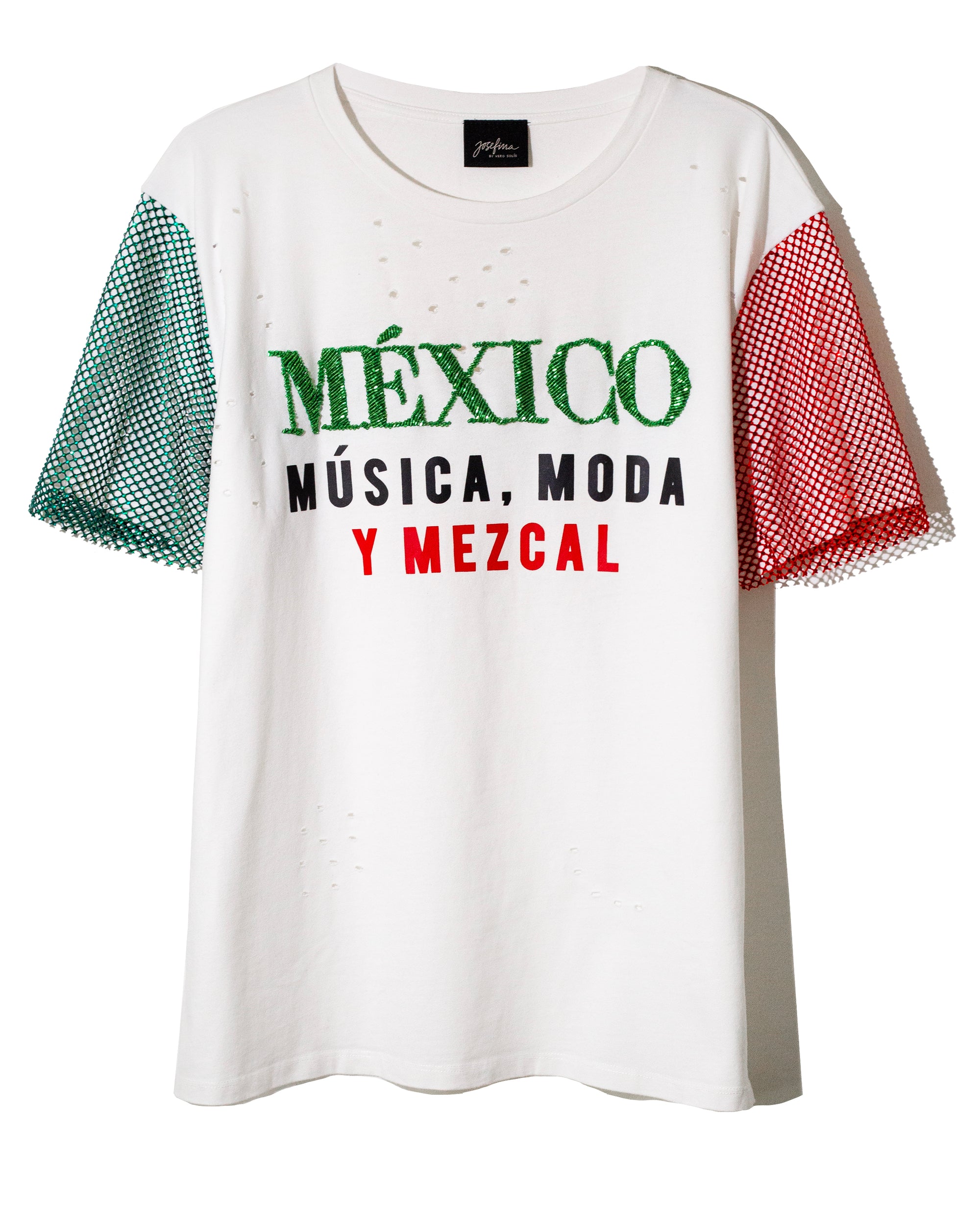 Ripped t shirt México con manga de cristal
