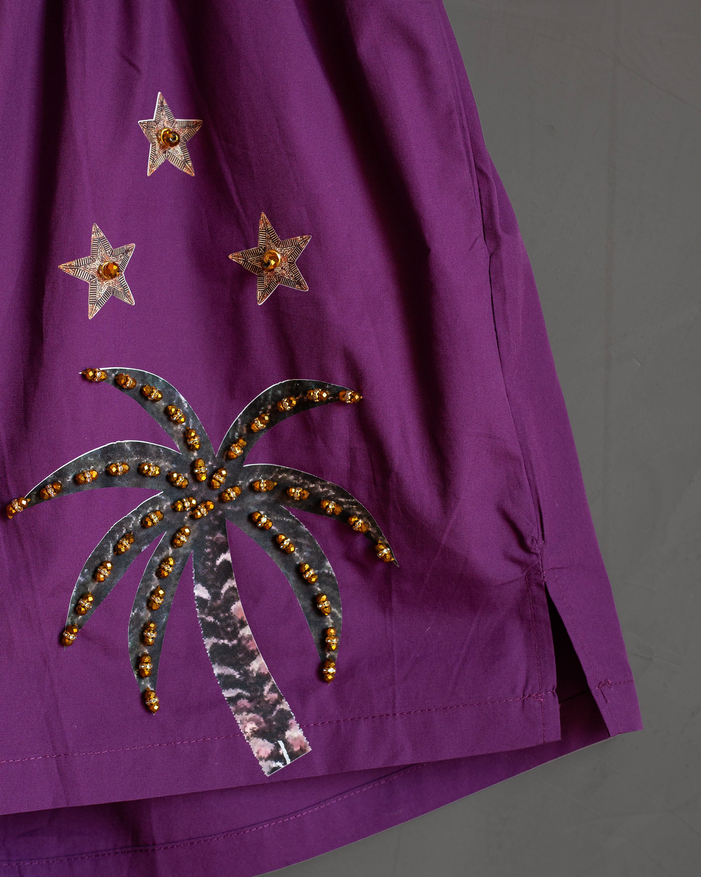 Short morado palmeras