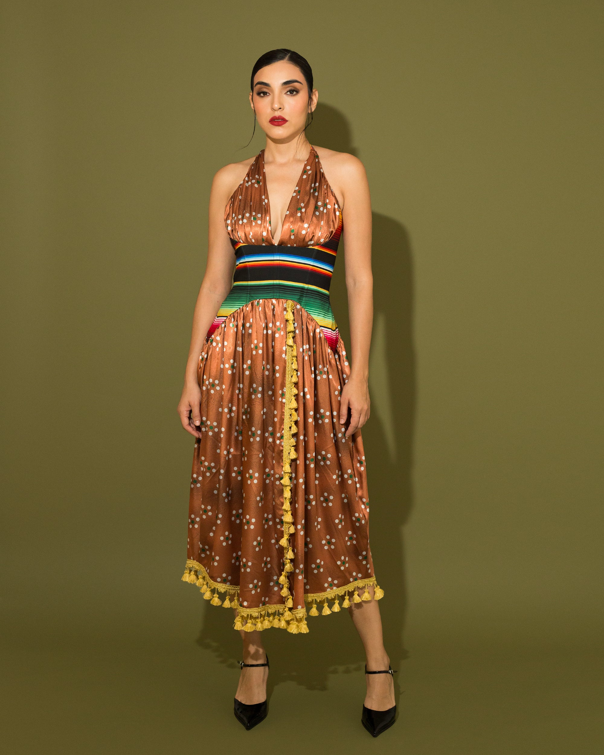 Vestido halter zarape