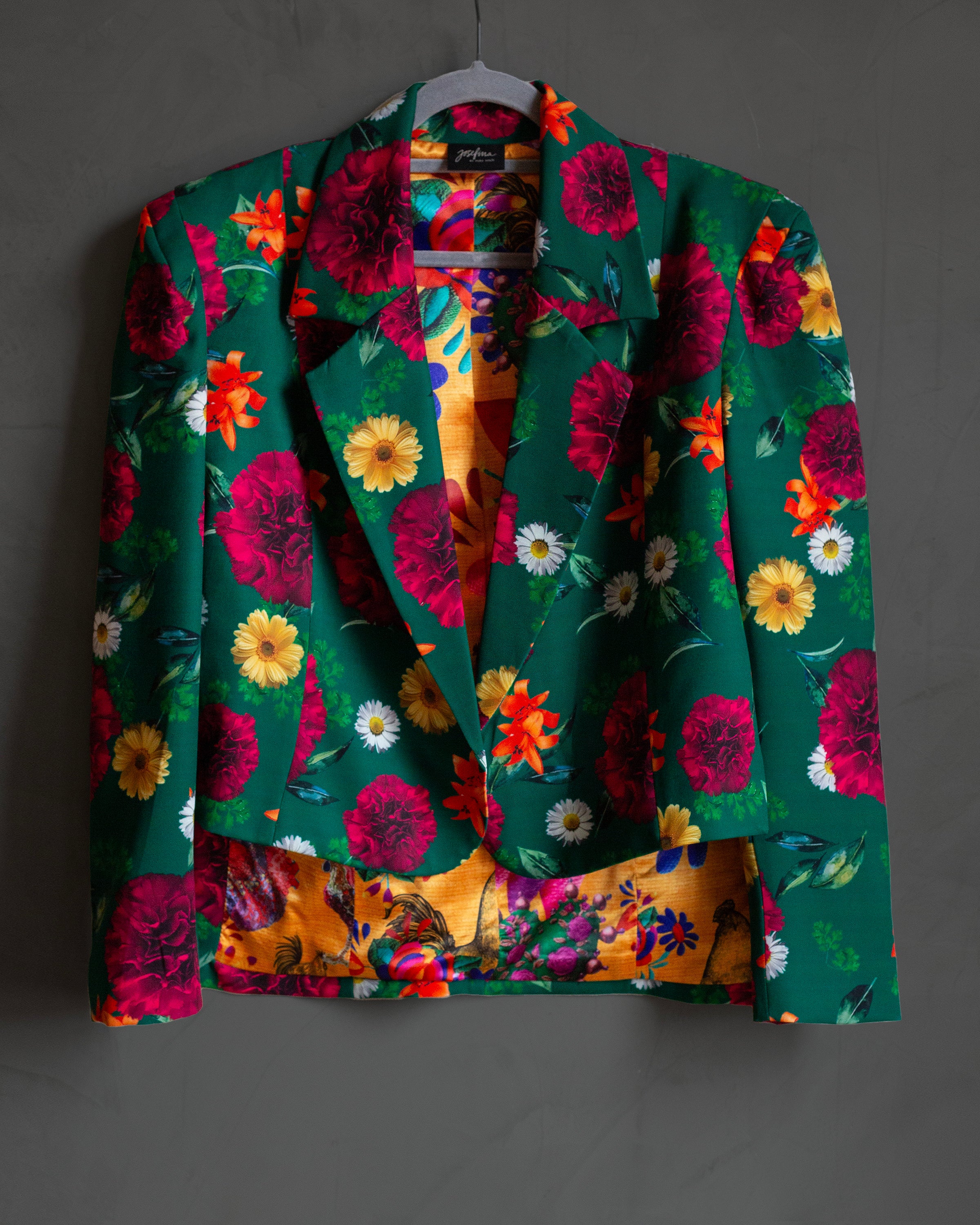 Saco verde con flores "Flowers are always..."