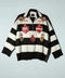 Knitted top de rayas corazones