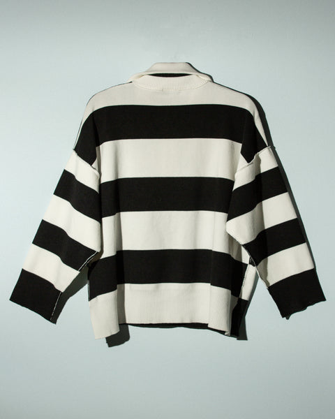 Knitted top de rayas corazones