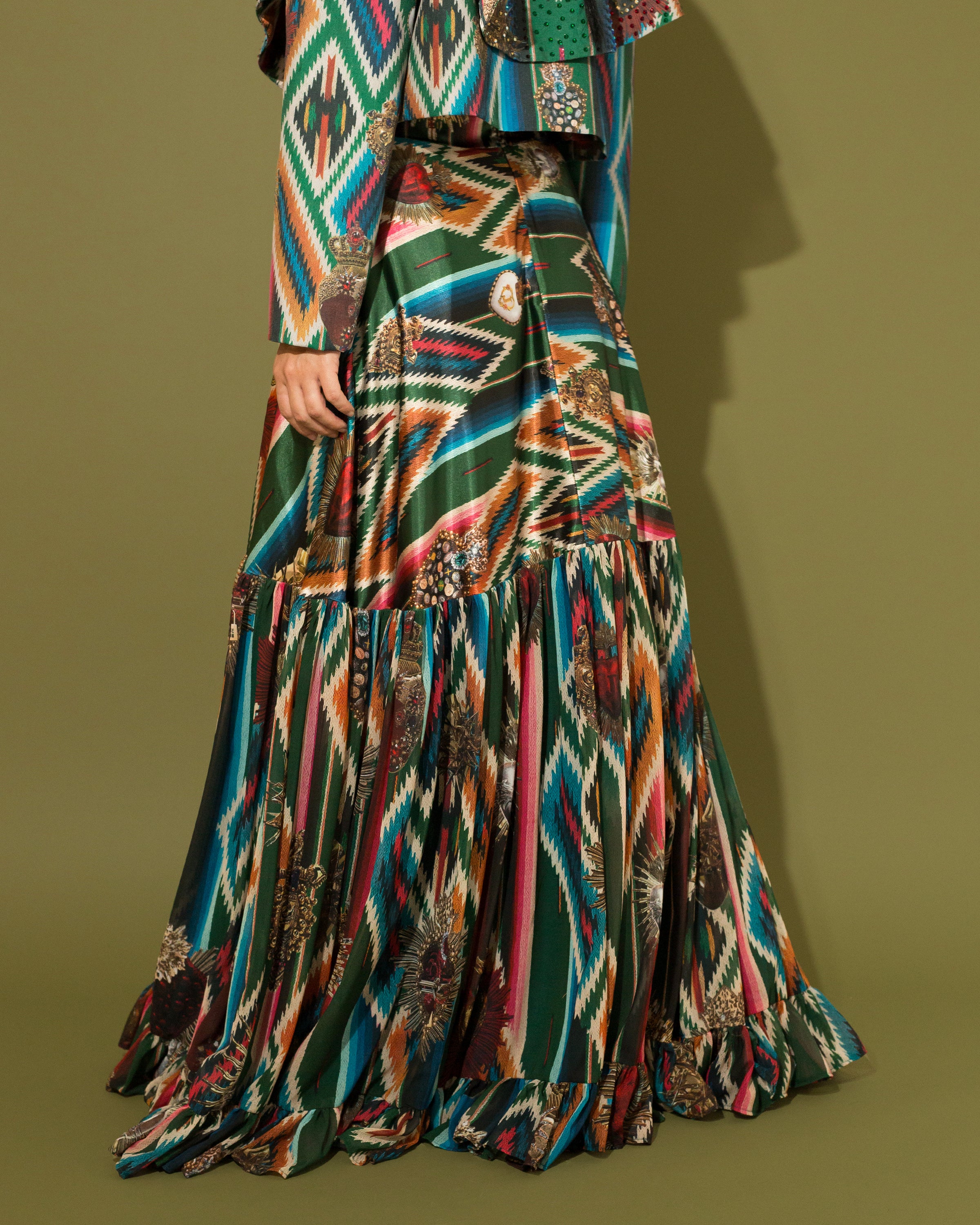 Maxi skirt satinada Zarape
