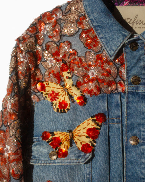 Chamarra Denim Mariposas
