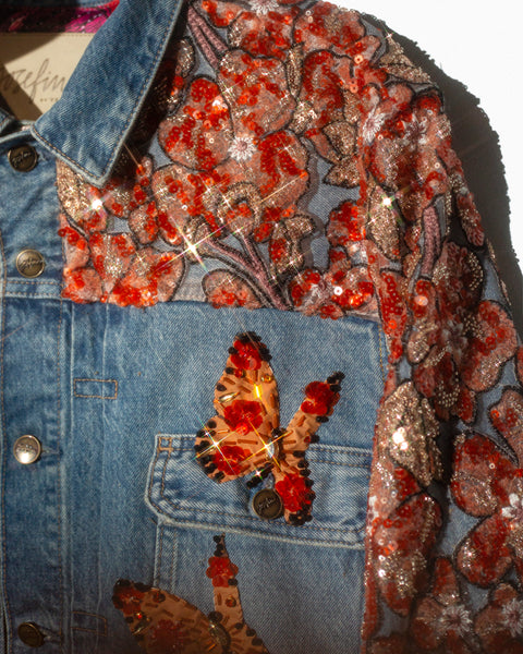 Chamarra Denim Mariposas
