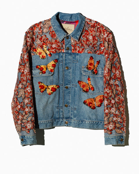 Chamarra Denim Mariposas