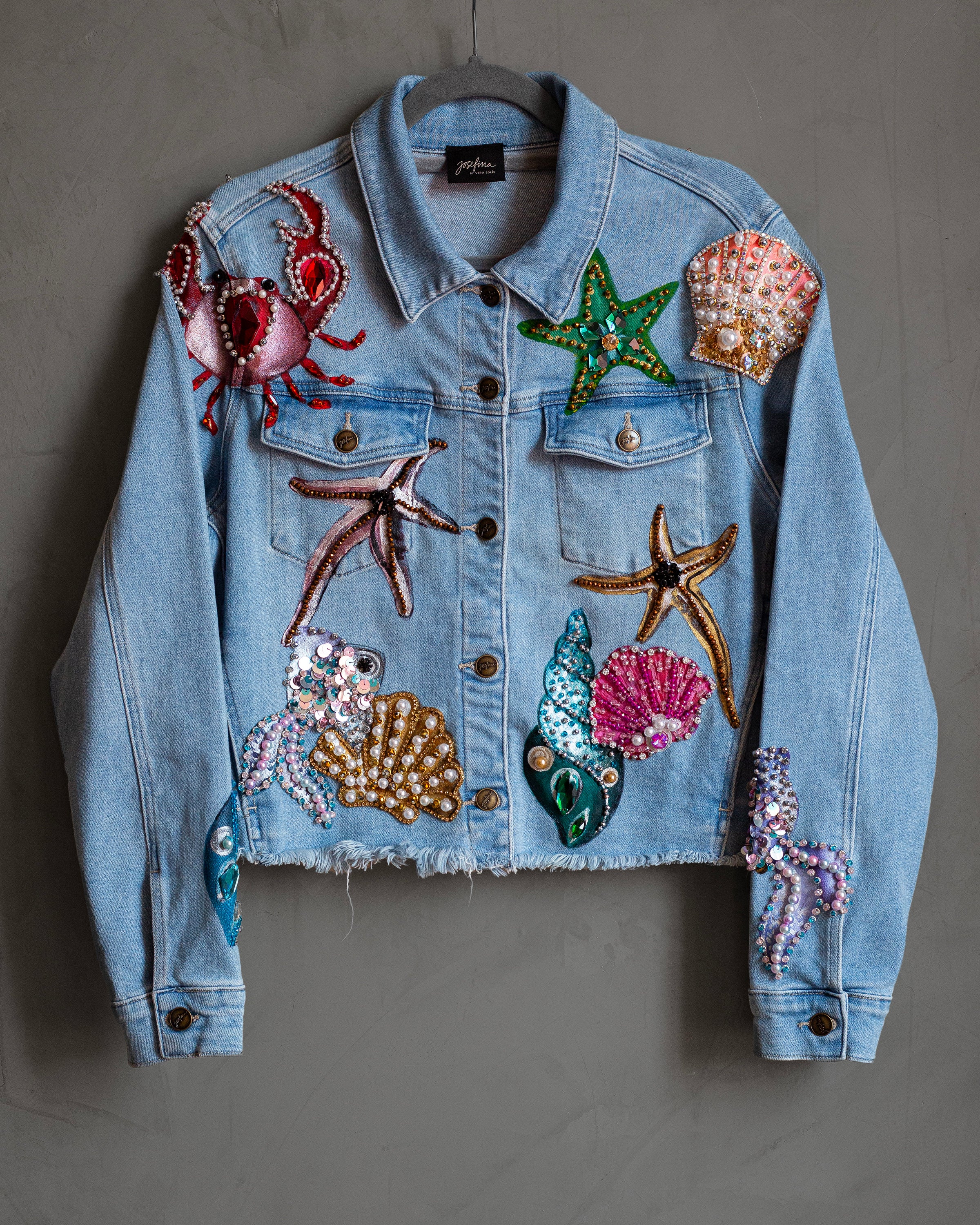 Chamarra denim seashells